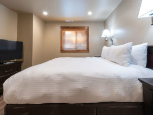 Two bedroom mountainside condo master bedroom queen size bed