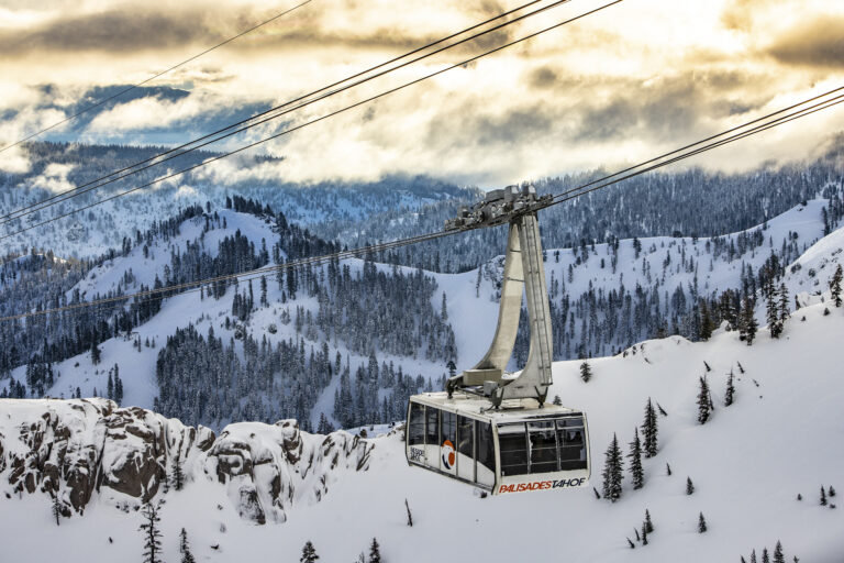 Palisades Tahoe Aerial Tram at sunrise