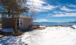 Tahoe Sands Resort lakeside cabins with view of Lake Tahoe