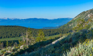 Lake Tahoe from summit trail on Mt. Rose