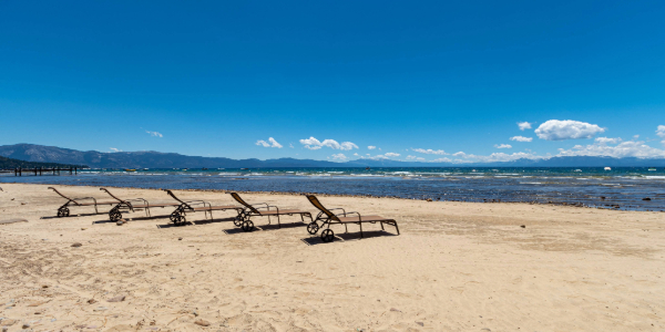 Tahoe Sands Resort beach chairs on beach
