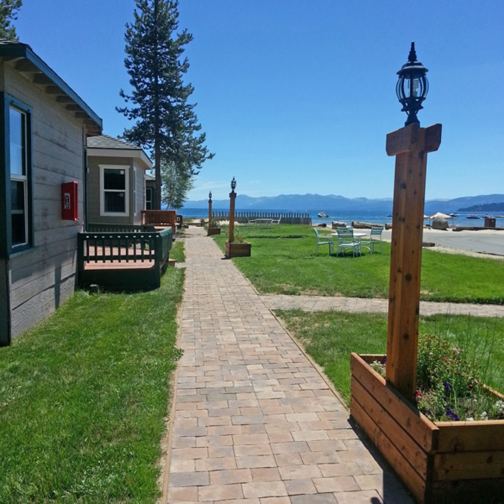 Tahoe Sands Resort lake cabins in summer